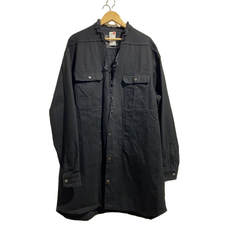 RICK OWENS DRKSHDW◇CUT OUT JUMBO OUTERSHIRT/コート/L/コットン/BLK