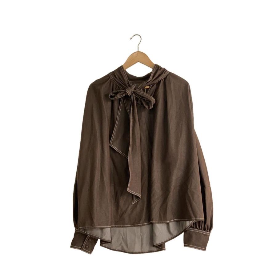 THE TOE◇Romer Ribbon Blouse/長袖ブラウス/S/ポリエステル/BRW 