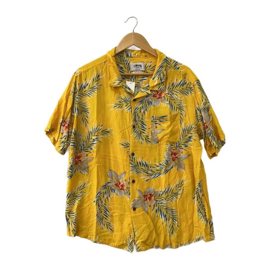 STUSSY◇アロハシャツ/--/レーヨン/YLW/総柄 : セカンドストリート