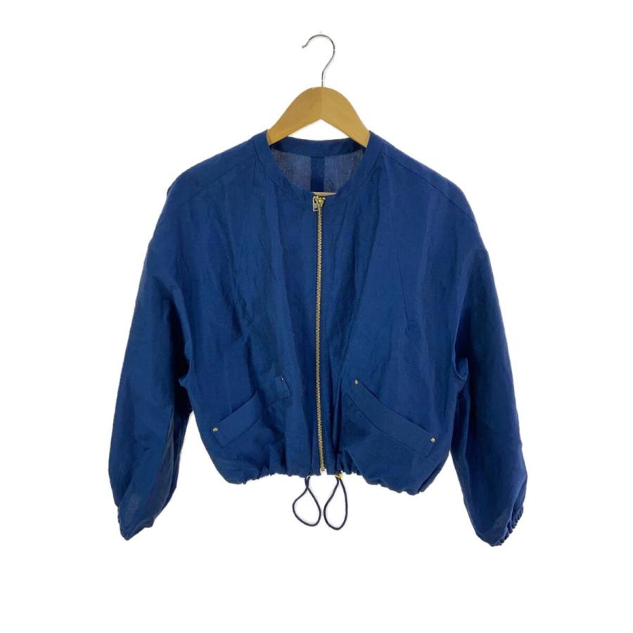 NOBLE リネンダンガリーワッシャークルーネックブルゾン