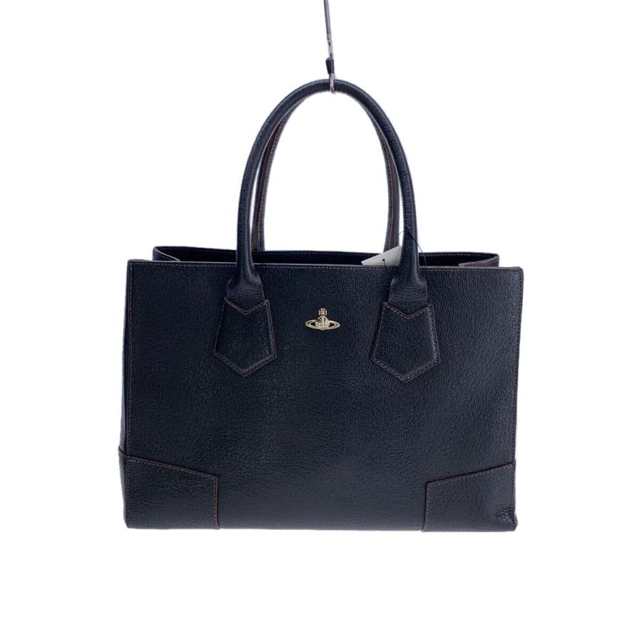 Vivienne Westwood◇EXECUTIVEトートバッグ/牛革/BLK/無地/4249003 