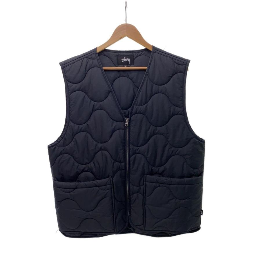 Stussy ダウンベスト　美品 STUSSY◇ダウンベスト/L/ポリエステル/BLK/無地/115561// : セカンド