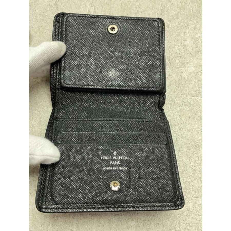 LOUIS VUITTON◇ポルト・フォイユ・マジェラン_タイガ_BLK/--/BLK