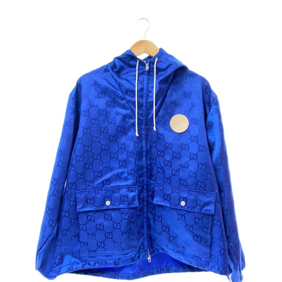 GUCCI◇20ss/Off The Grid Hooded Jacket/46/ナイロン/BLU/総柄/631891