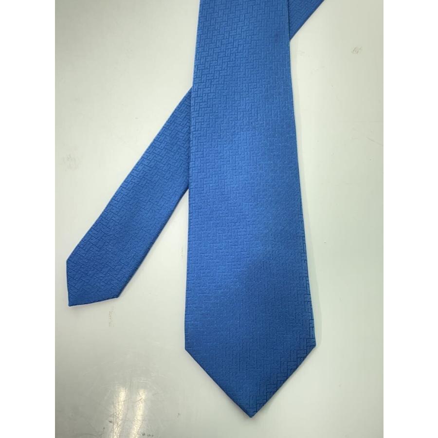 極美品！ エルメス ネクタイ H柄 ファソネ ブルー HERMES◇ファソネH/ネクタイ/シルク/BLU/総柄/メンズ// : セカンド