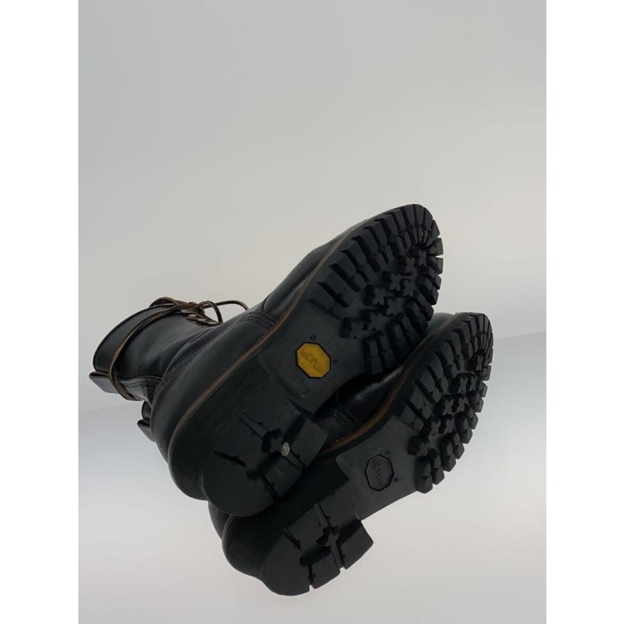 RED WING◇95年製造/PT91中期/茶芯/ロガーブーツ/US8.5/BLK/レザー