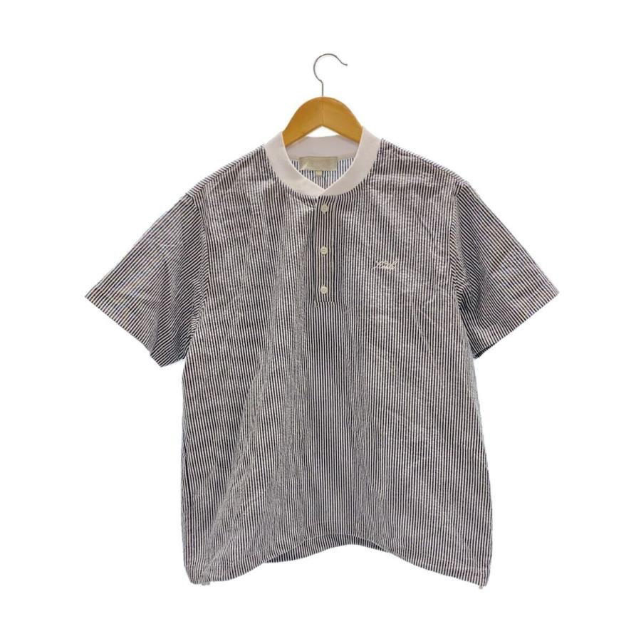 KITH◇半袖シャツ/M/コットン/GRY/ストライプ/24-051-060-0006-2-0 
