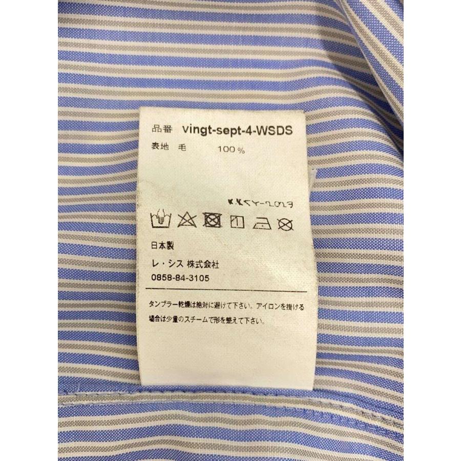 LES SIX◇長袖シャツ/0/ウール/IDG/ストライプ/vingt-sept-4 LES SIX◇長袖シャツ/0/ウール/IDG/ストライプ/vingt-sept-4