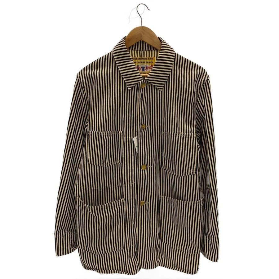 BLACK SIGN ストライプカバーオール　36 BLACK SIGN ストライプカバーオール 36