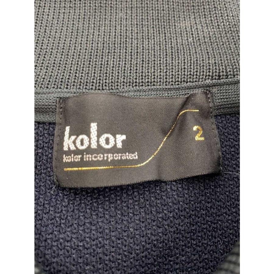 kolor◆25AW/長袖ニットポロシャツ/2/ポリエステル/BLK/25WCM-T03203_2