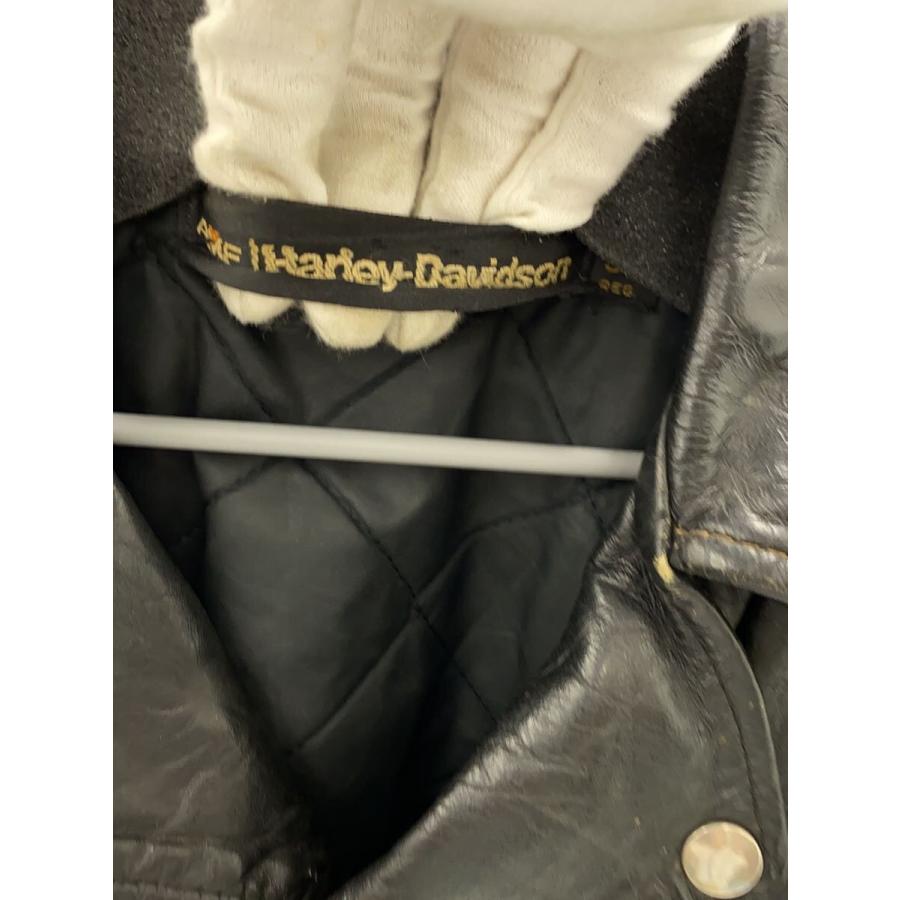 HARLEY DAVIDSON◇70S/VINTAGE/AMF/ダブルライダース /36/レザー/BLK