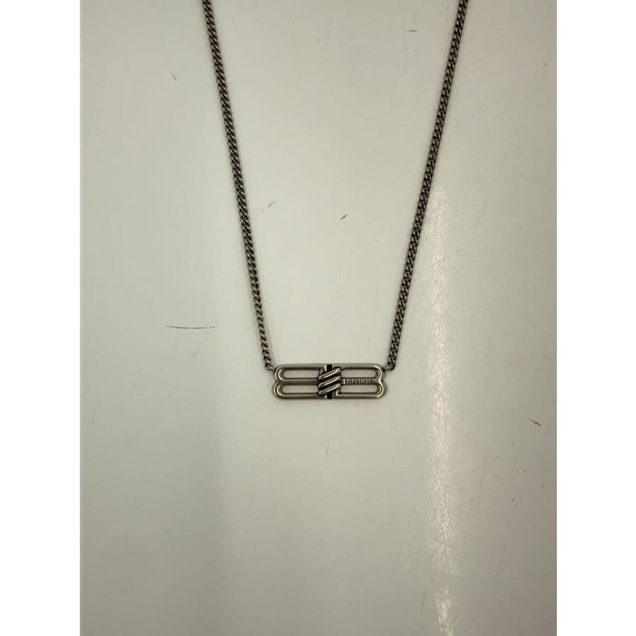 BALENCIAGA bb アイコン　チェーンネックレス　シルバー BALENCIAGA◇BB/ICONネックレス/SILVER/SLV/トップ有/メンズ