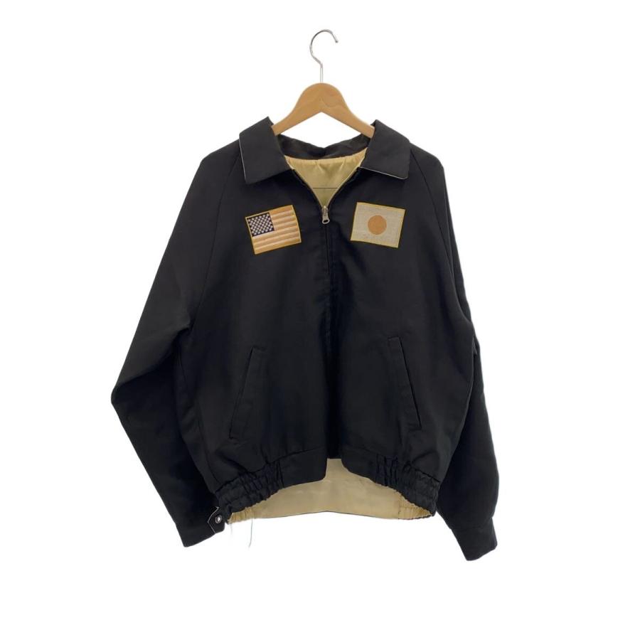 HOUSTON◇スカジャン/L/ポリエステル/BLK/リバーシブル : セカンド