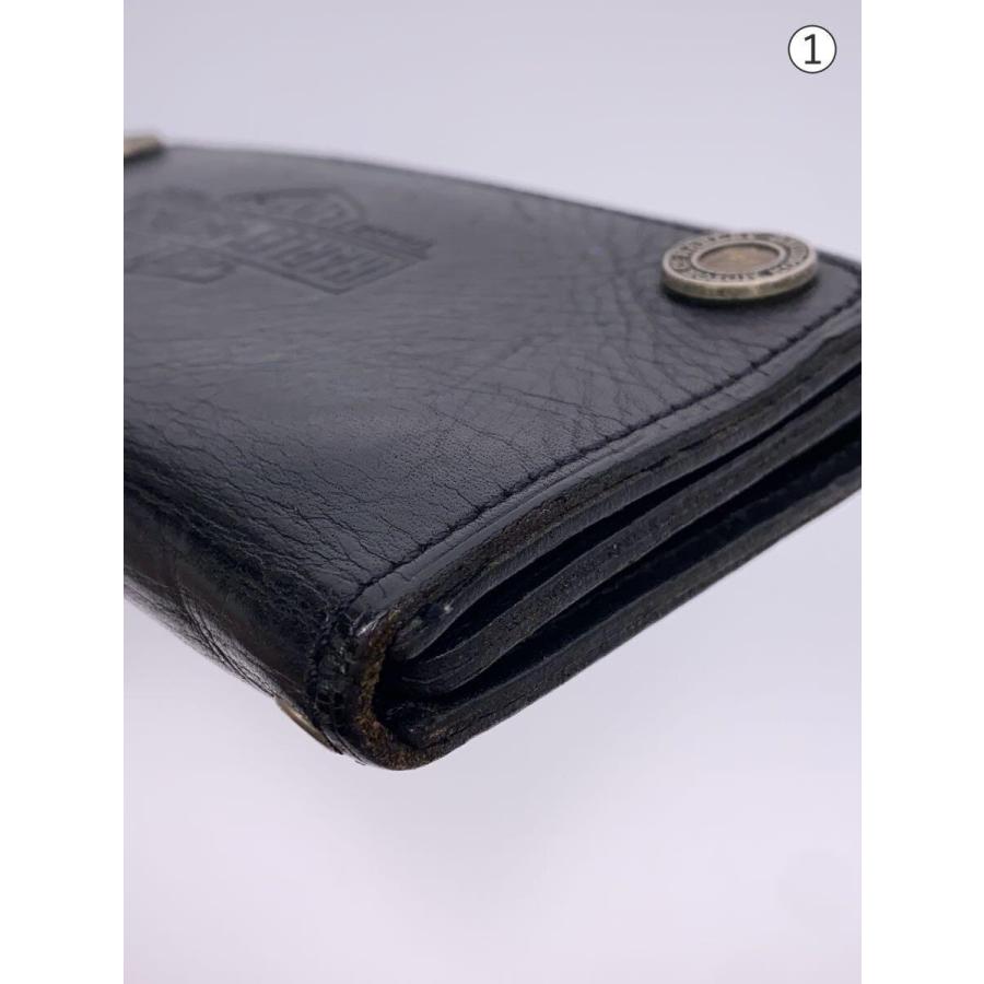 HARLEY DAVIDSON◇USA製/トラッカーウォレット/長財布/レザー/BLK