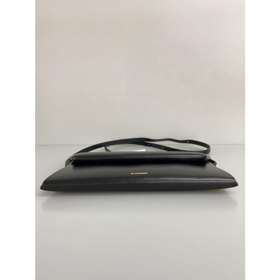 JIL SANDER◇Folded レザーショルダーバッグS/BLK/無地 : セカンド