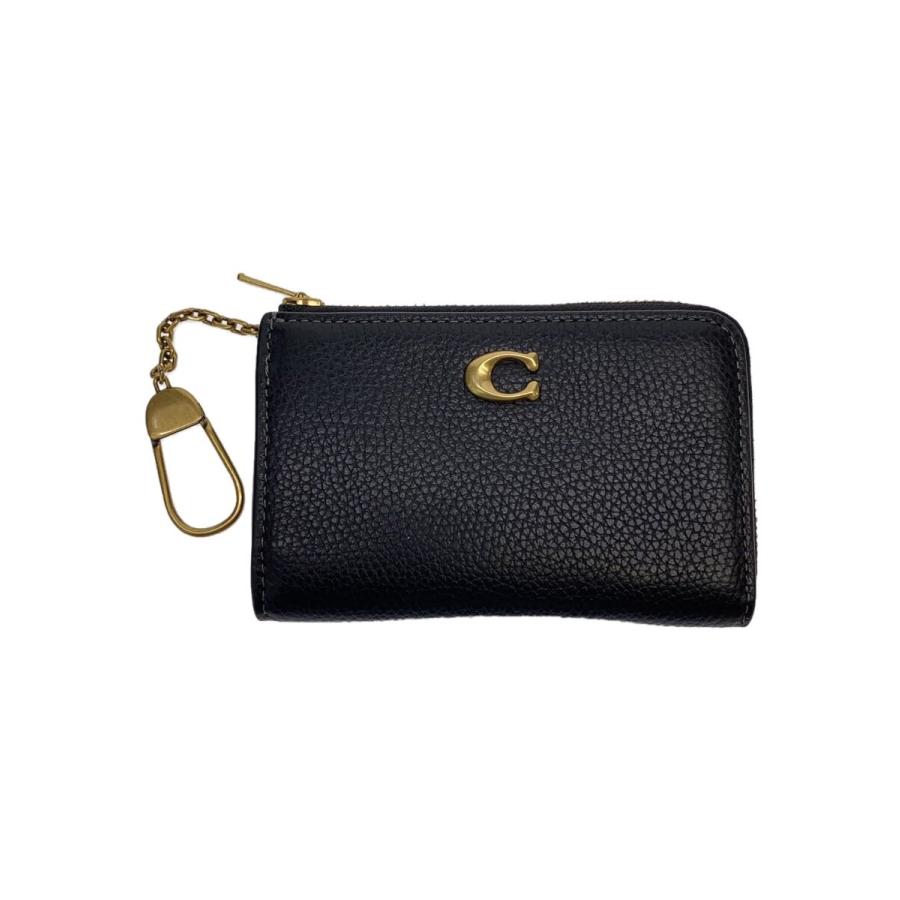 COACH◇エッセンシャルLジップキーケース_ポリッシュドペプルレザー