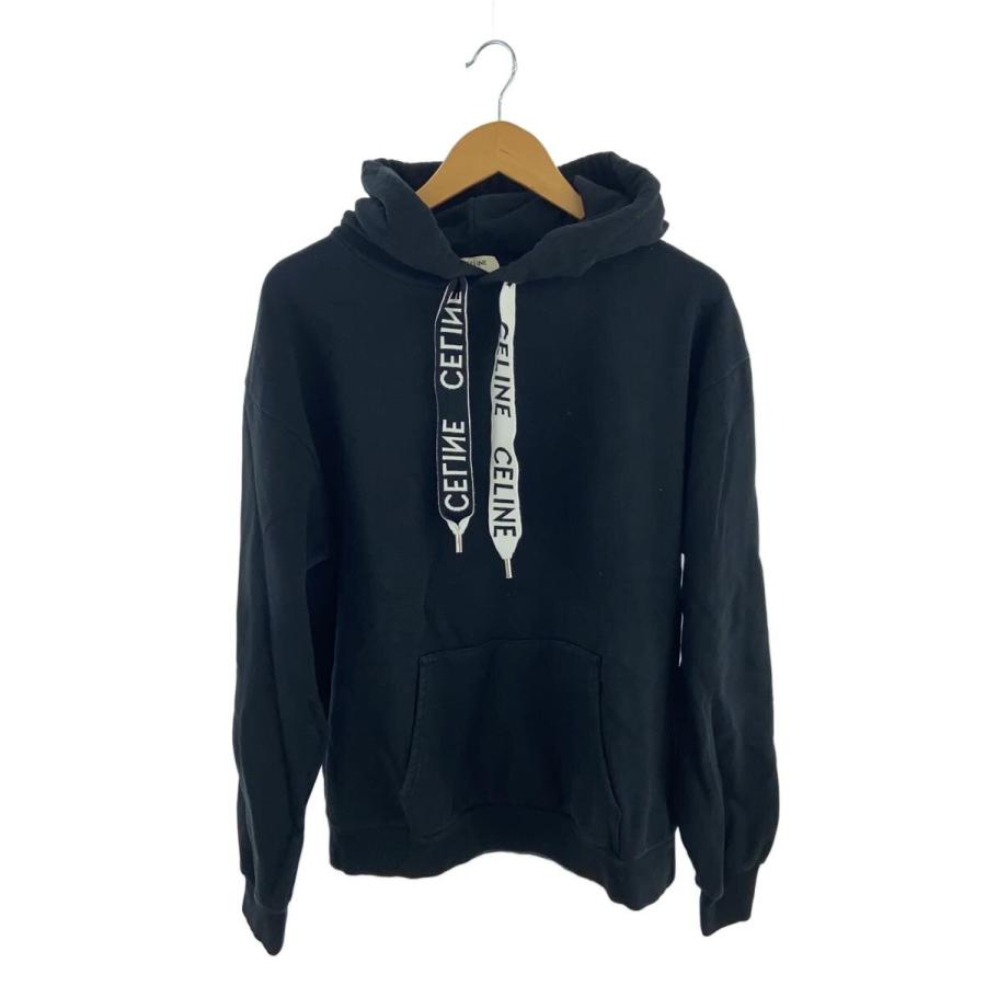 CELINE◇ルーズフーディー_コットンフリース/パーカー/1/ブラック/黒