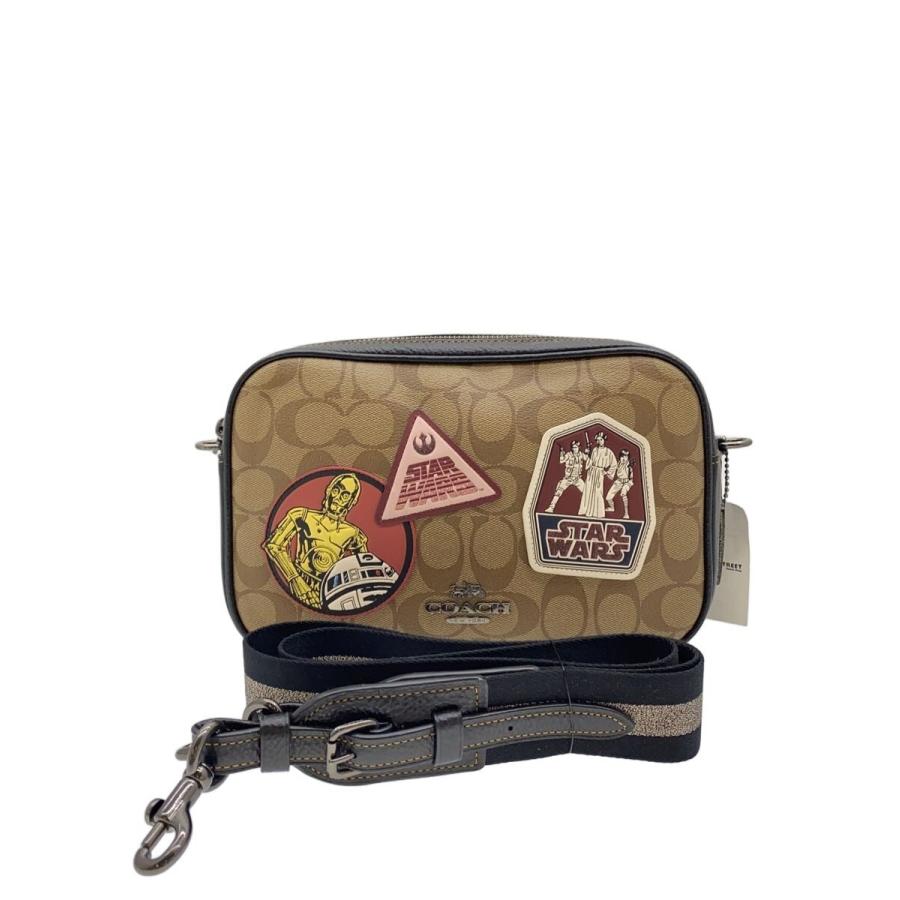 COACH◇×STAR WARS/ショルダーバッグ/レザー/BRW/総柄/F88010 