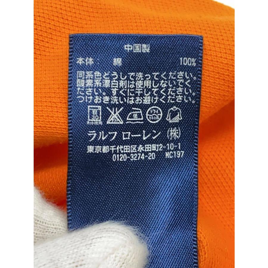 RALPH LAUREN◇ビッグポニー刺繍ポロシャツ/S/コットン/オレンジ