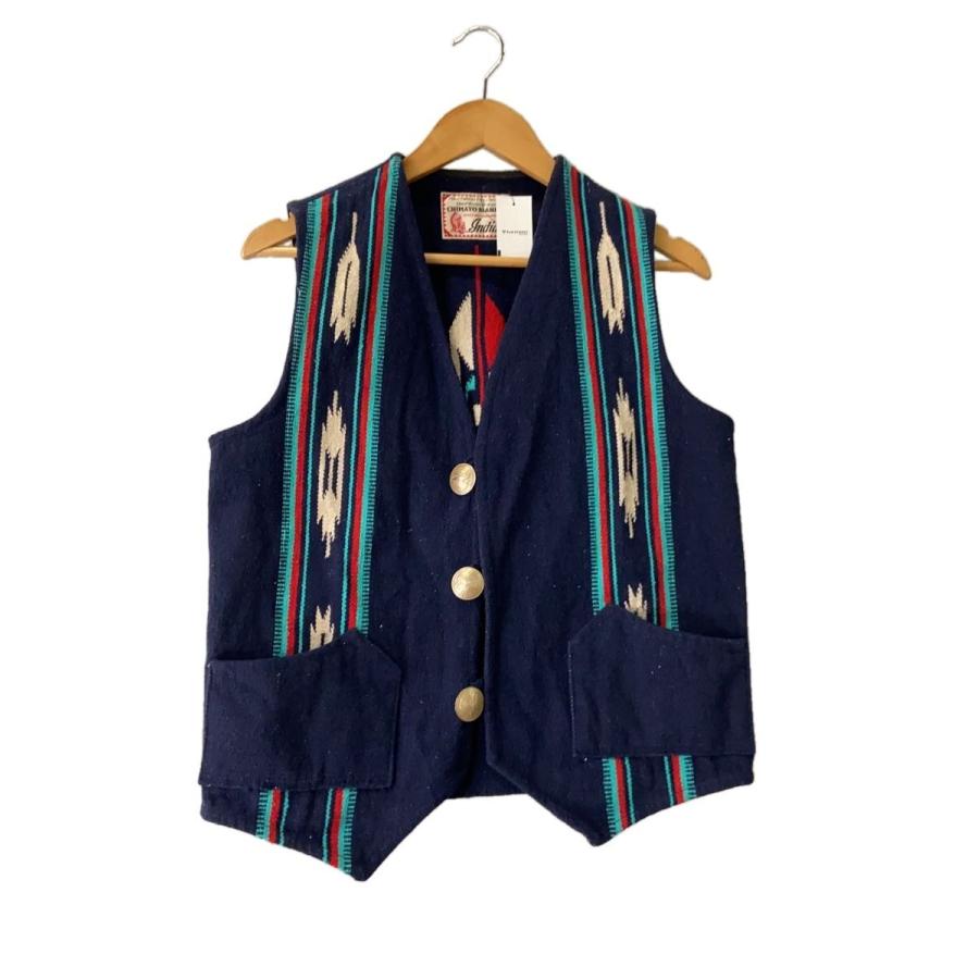 Indian Motorcycle ベスト　チマヨベスト　ネイティブ　ブラック Indian Motorcycle◇CHIMAYO VEST/ネイティブ柄チマヨベスト/38/ウール
