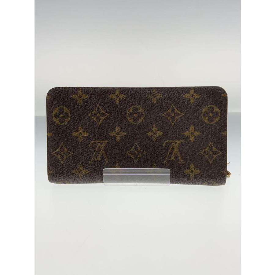 LOUIS VUITTON◇ポルト・モネ・ジップ_モノグラム・キャンバス_BRW/PVC