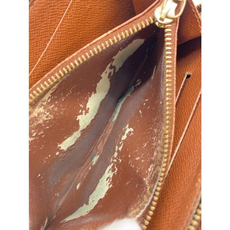 LOUIS VUITTON◇ポルト・モネ・ジップ_モノグラム・キャンバス_BRW/PVC