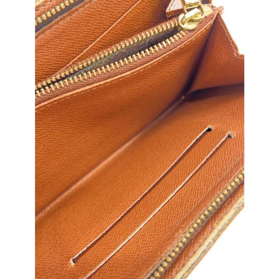LOUIS VUITTON◇ポルト・モネ・ジップ_モノグラム・キャンバス_BRW/PVC