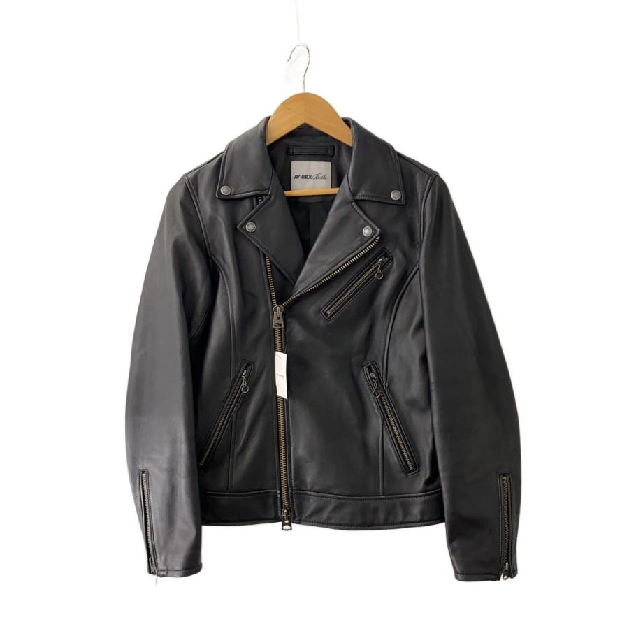 希少2XL✨現行モデル 美品 アヴィレックス 羊革ライダースジャケット ブラック AVIREX◇ダブルライダースジャケット/M/羊革/BLK/783-2250602/? NULL