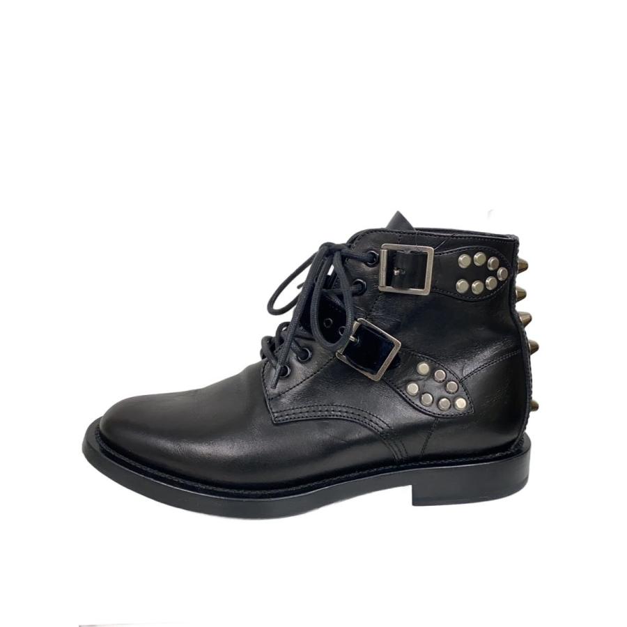 SAINT LAURENT PARIS スタッズショートブーツ SAINT LAURENT◇スタッズショートブーツ/38/BLK/レザー/367688