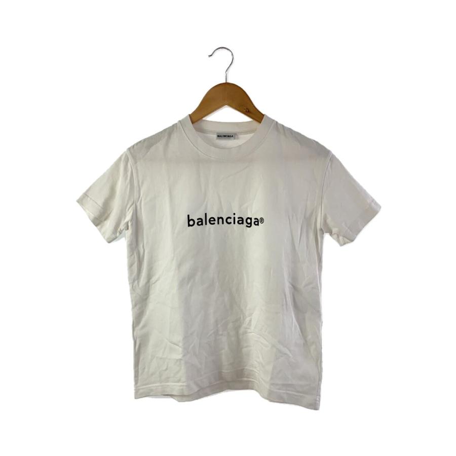 BALENCIAGA◇2020年製/ロゴ/Tシャツ/L/コットン/WHT/JP57 2020 BALENCIAGA◇2020年製/ロゴ/Tシャツ/L/コットン/WHT/JP57 2020
