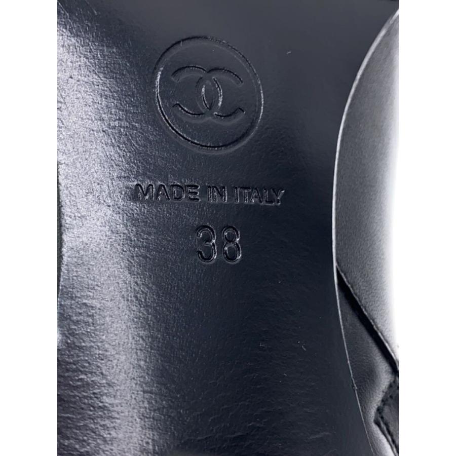 CHANEL◇ショートブーツ/38/BLK/レザー/ココマーク/G29333