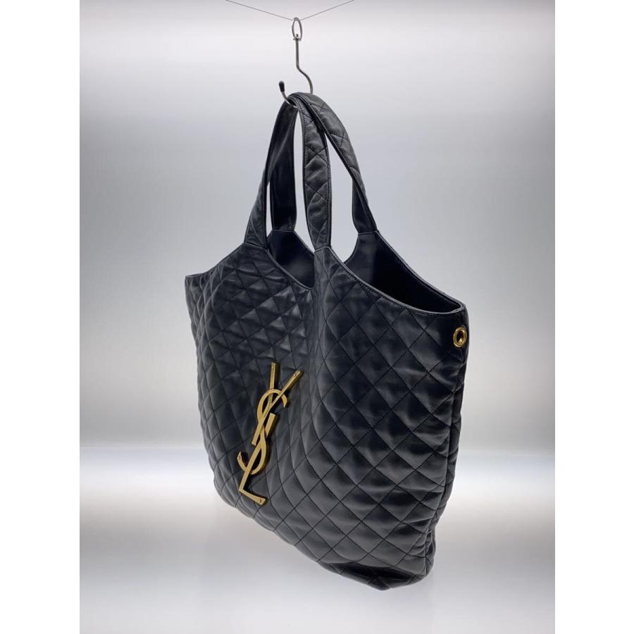 SAINT LAURENT ブラックレザートートバッグ SAINT LAURENT 並行輸入 サンローラン トートバッグ ブラック