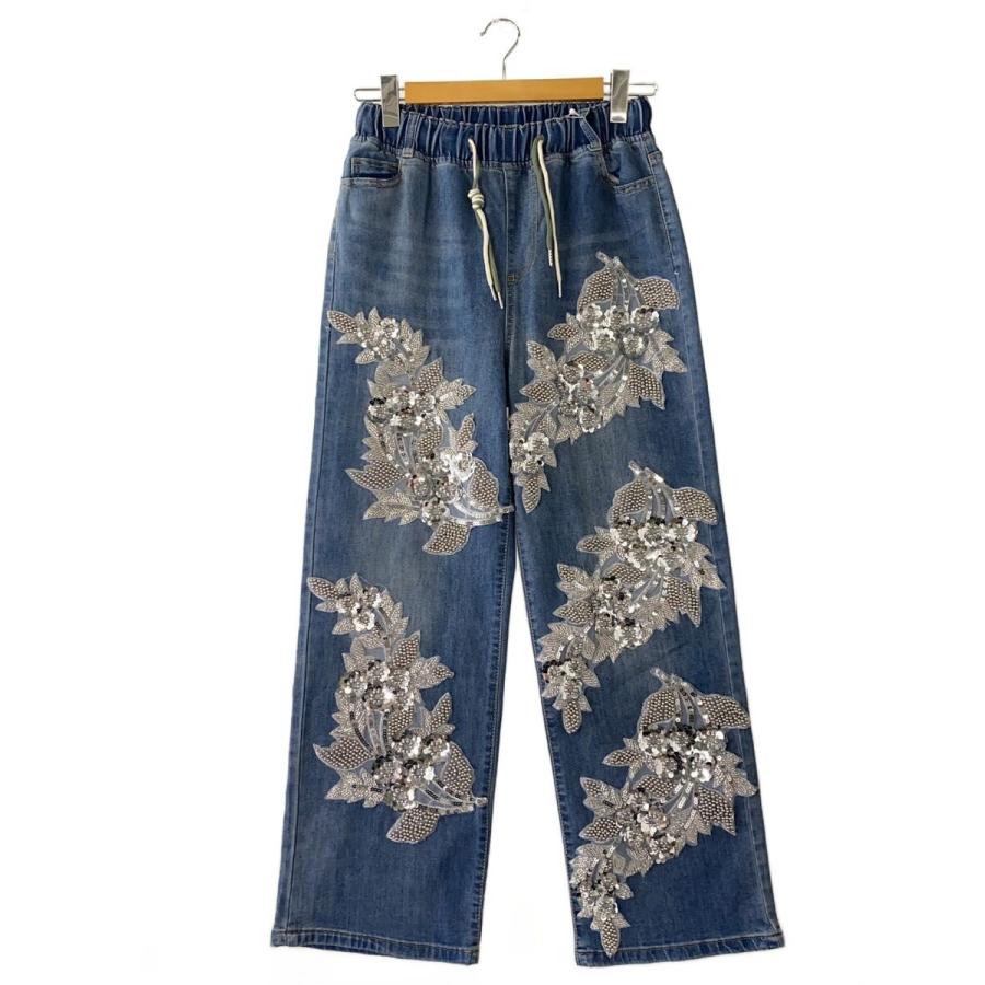 ANDREA＆Co. 【新品】デニムビジュー刺繍パンツ ANDREA&Co.◇25AW/デニムビジュー刺繍パンツ/FREE/デニム/IDG/ackb