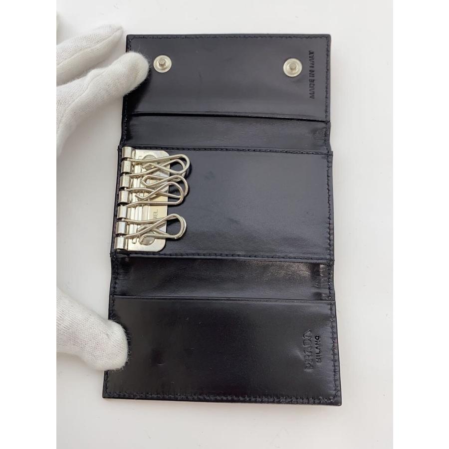 PRADA◇キーケース/三角ロゴプレート/キルティング/6連/ピンク