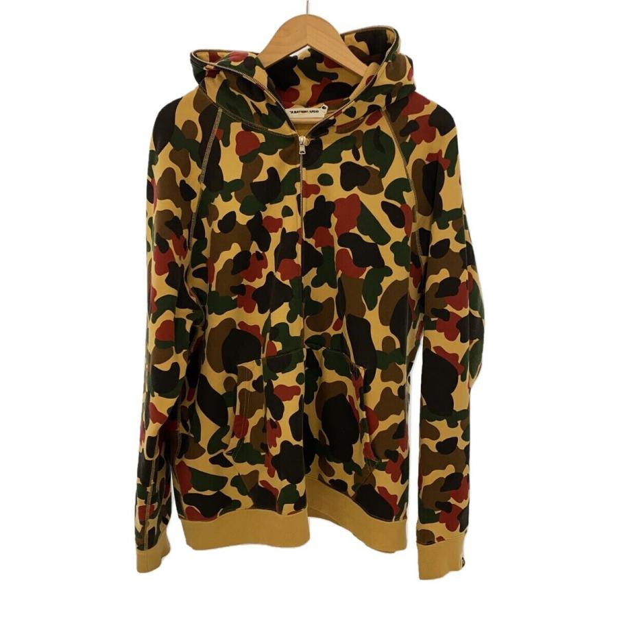 A BATHING APE◇ダブルジップパーカー/迷彩/カモフラ/L : セカンド