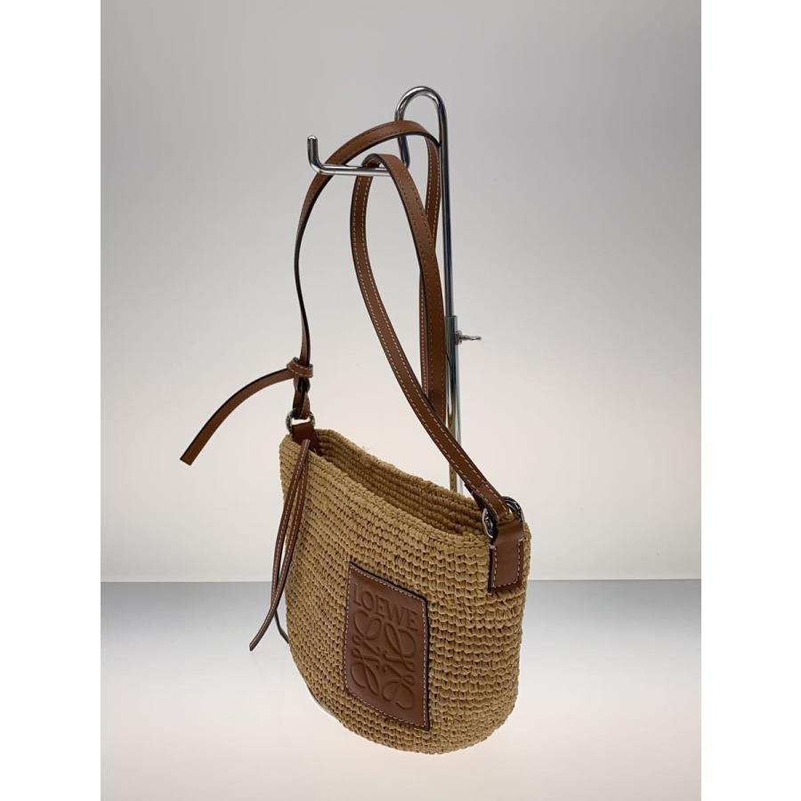 LOEWE◇スリット ポシェットバッグ(ラフィア&カーフ)/328 24 W10