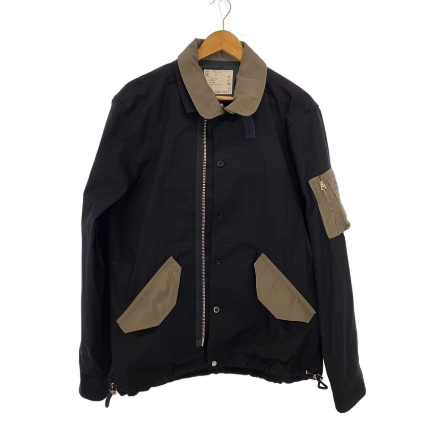 sacai◇25AW/Cotton Nylon Oxford Blouson/SCM-244/ネイビー/4