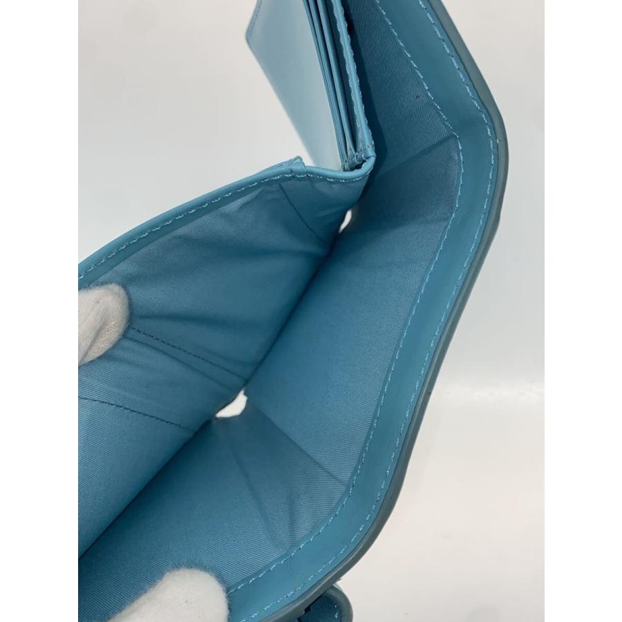 DIESEL 三つ折り財布 レザー メタルロゴ dロゴ DIESEL◇3つ折り財布/レザー/BLU/レディース/メタルDロゴ