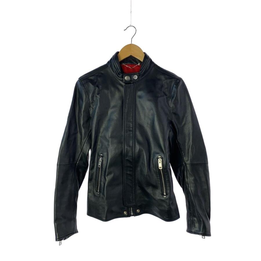 DIESEL◇シングルライダースジャケット/S/羊革/BLK : セカンド