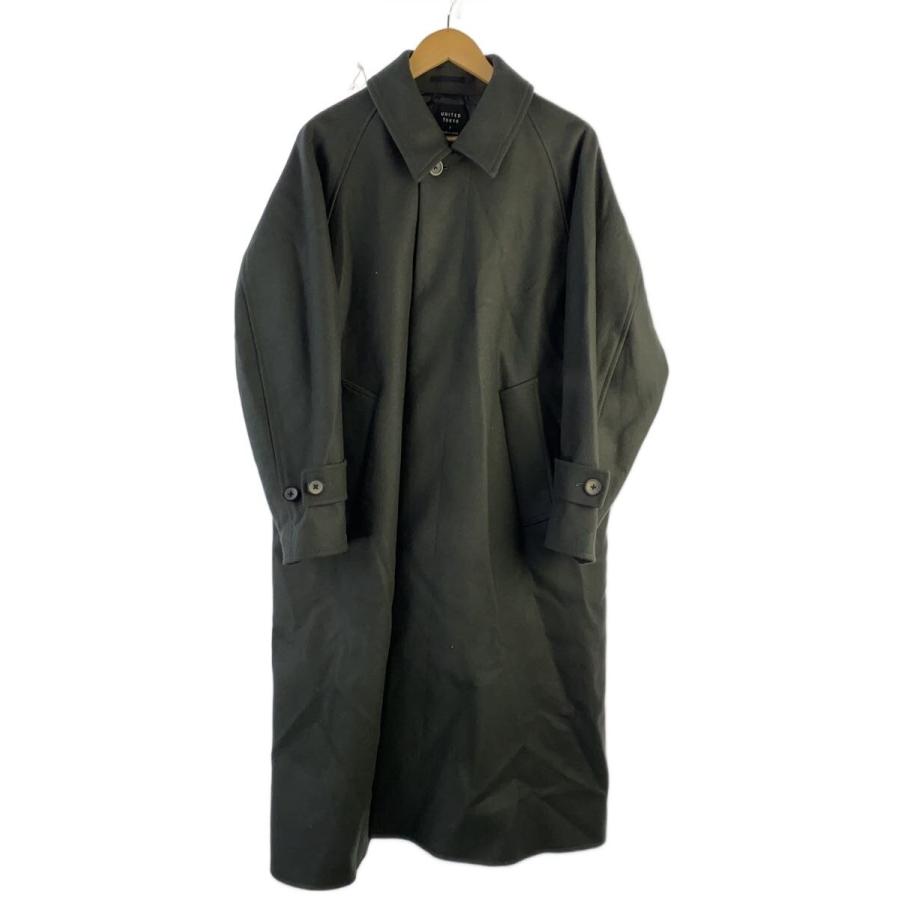 UNITED TOKYO◇超撥水SUPER140S ステンカラーコート/2/ウール/GRN/無地