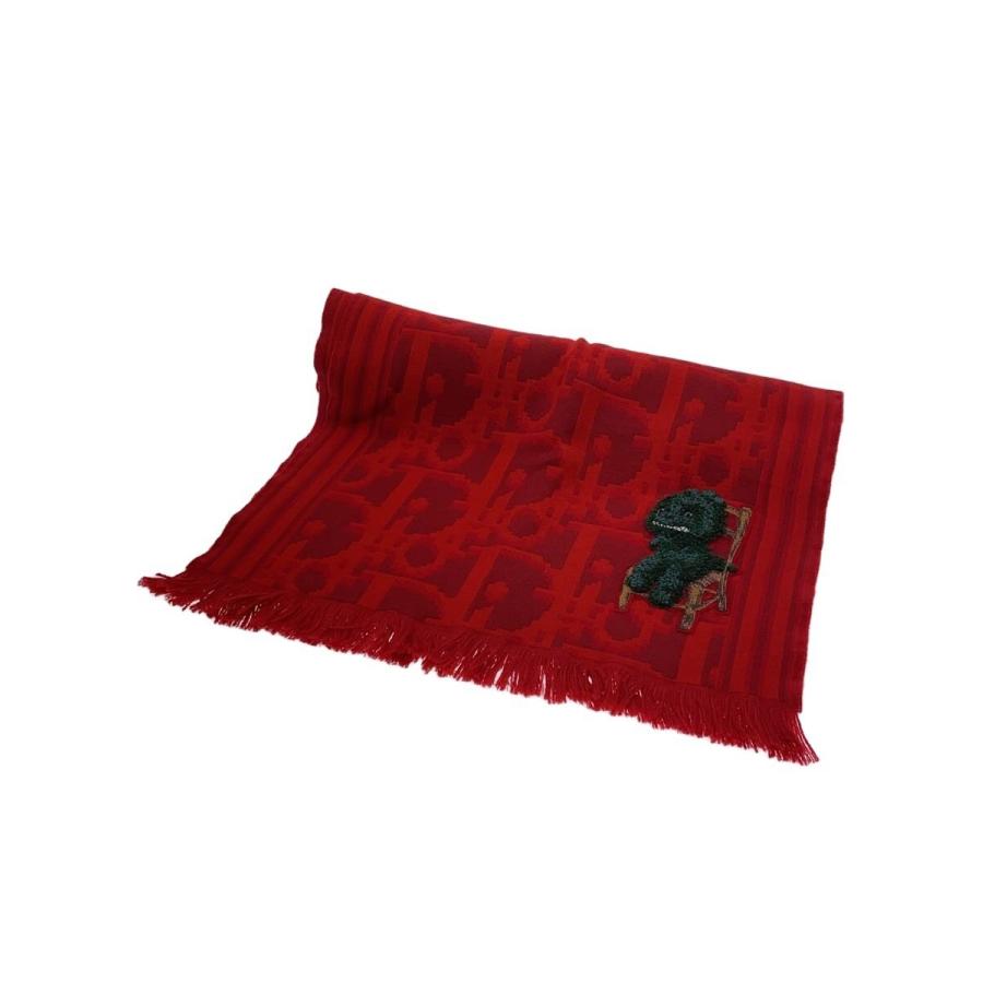 Dior HOMME◇マフラー/ウール/RED/総柄/メンズ/41E00004A0923