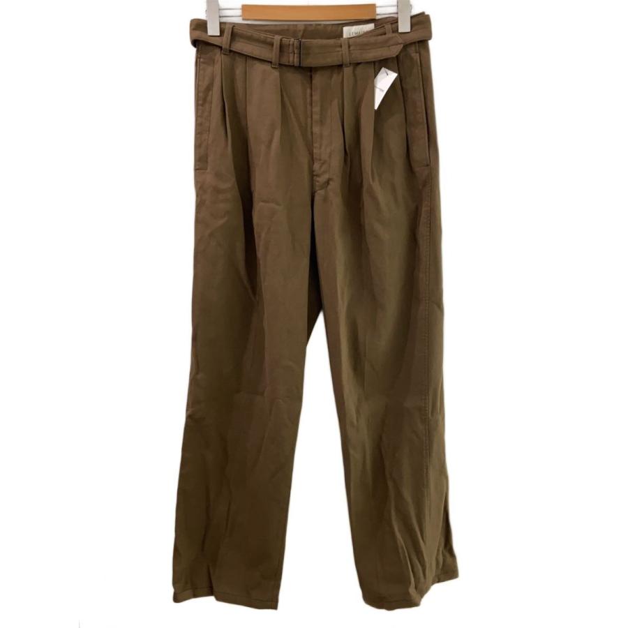 LEMAIRE◇22AW/LOOSE PLEATED PANTS/スラックスパンツ/46/コットン/BRW