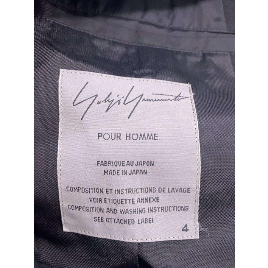 yohji yamamoto POUR HOMME◇チェスターコート/4/ウール/ブラック/HE