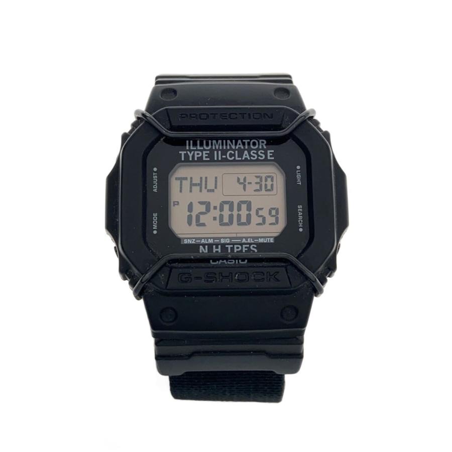 CASIO◇クォーツ腕時計/デジタル/レザー/BLK/DW-5600NH/N.HOOLYWOOD