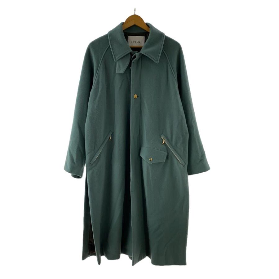 CULLNI◇Lamb Wool Melton Balmacaan Riders Coat/1/ウール/GRN/22-AW