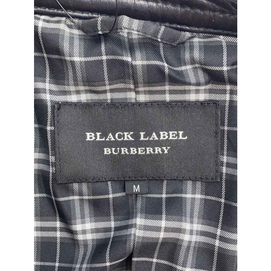 BURBERRY BLACK LABEL◇シングルライダースジャケット/M/羊革/BLK