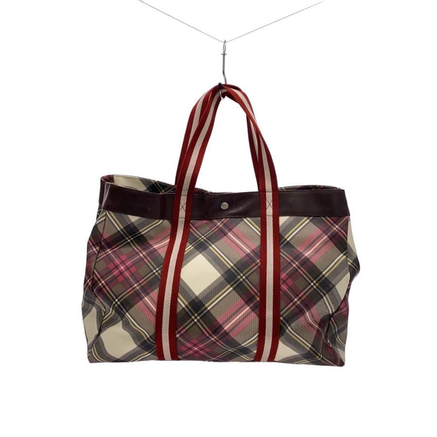 Vivienne Westwood タータンチェック トートバッグ Vivienne Westwood◇トートバッグ/レザー/マルチカラー/タータン
