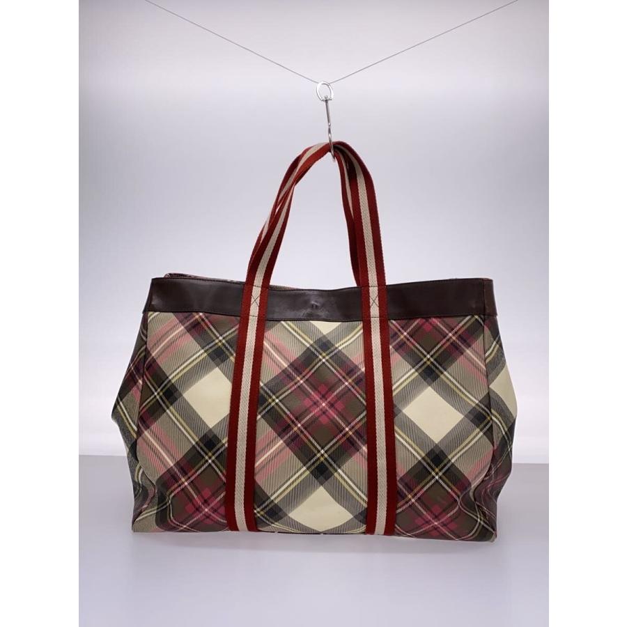 Vivienne Westwood◇トートバッグ/レザー/マルチカラー/タータン