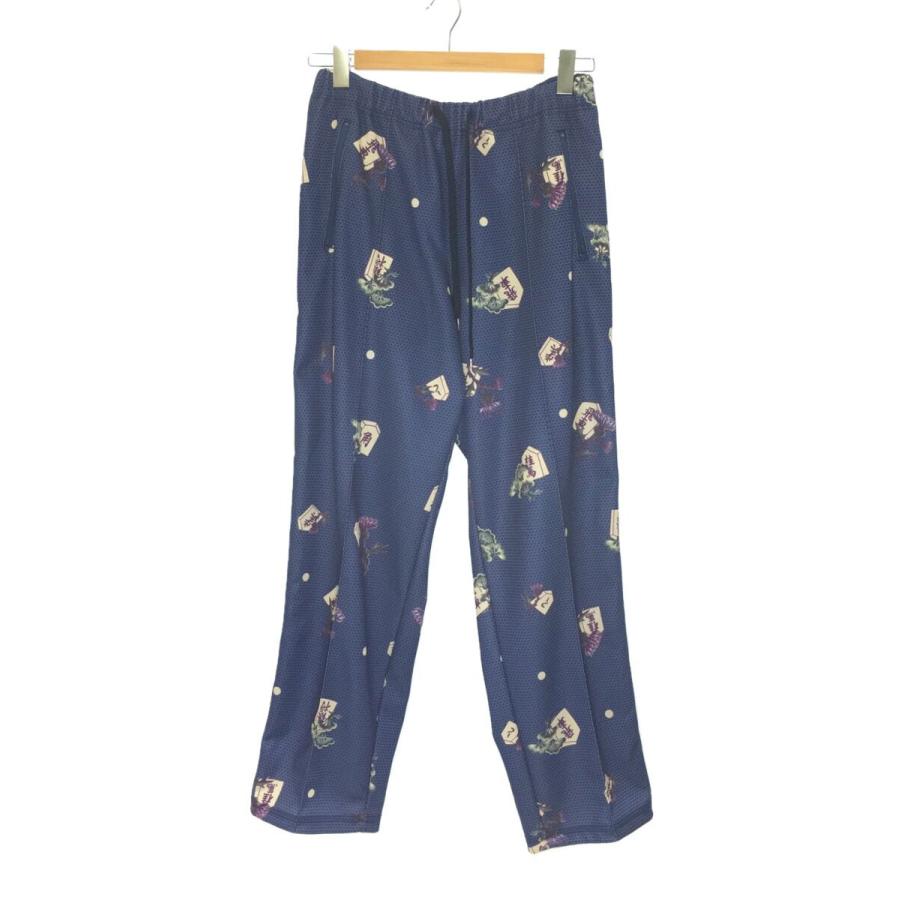 BRUNABOINNE◇23SS/将棋トラックパンツ/M/ポリエステル/ブルー/総柄  