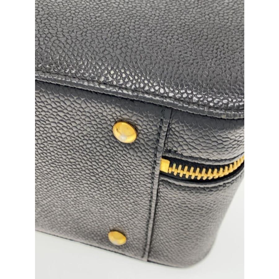CHANEL◆バニティバッグ/レザー/ブラック/A11265/キャビアスキン/ココマーク/ゴールド金具の画像
